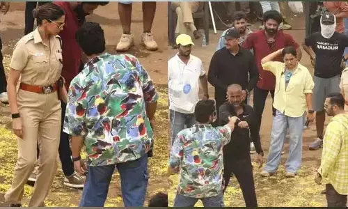 బేబీ బంప్‌తో దీపికా పదుకొనే.. సింగం ఎగైన్ సెట్ ఫోటోలు వైరల్..