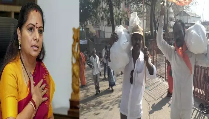 కవితకు బెయిల్ కోసం కొండగట్టులో మొక్కులు కవితకు బెయిల్ కోసం కొండగట్టులో మొక్కులు