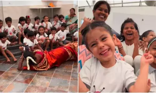 Trending: విద్యార్థుల వీడియో తీసేందుకు టీచర్ సర్కస్ ఫీట్లు.. వాట్ ఏ క్రియేటివిటీ అంటున్న నెటిజన్లు (వీడియో వైరల్)