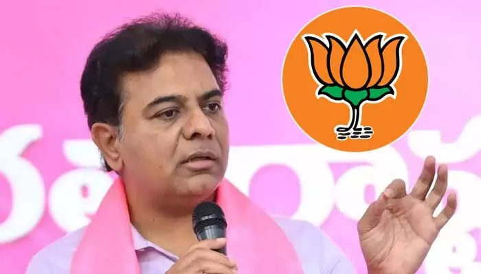 మా చెల్లిని జైల్లో పెట్టిన పార్టీతో ఎందుకు కలుస్తాం.. బీజేపీపై కేటీఆర్ సీరియస్ కామెంట్స్ మా చెల్లిని జైల్లో పెట్టిన పార్టీతో ఎందుకు కలుస్తాం.. బీజేపీపై కేటీఆర్ సీరియస్ కామెంట్స్