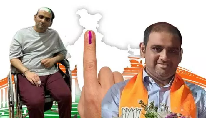 Lok Sabha Elections 2024: వీల్ ఛైర్‌లో వచ్చి ఓటు వేసిన సీఎం కుమారుడు..