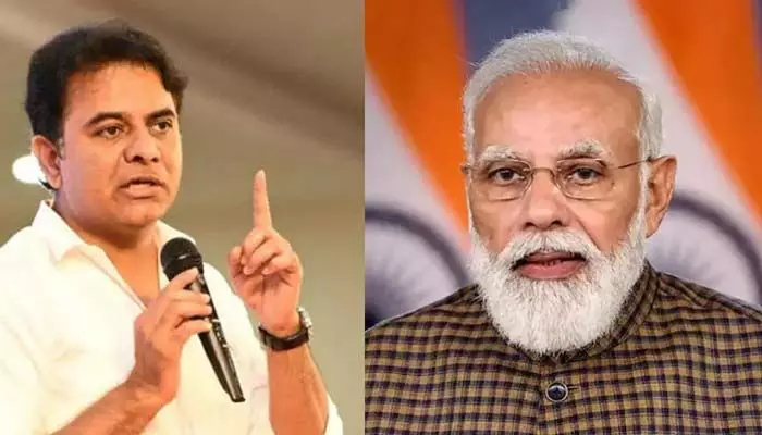 ఈ నేలపై విషం చిమ్మకండి.. వీటికి సమాధానాలు చెప్పండి.. ప్రధాని మోడీకి కేటీఆర్ ప్రశ్నలు ఈ నేలపై విషం చిమ్మకండి.. వీటికి సమాధానాలు చెప్పండి.. ప్రధాని మోడీకి కేటీఆర్ ప్రశ్నలు