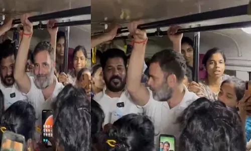 సిటీ బస్‌‌ ఎక్కిన రాహుల్ గాంధీ, సీఎం రేవంత్.. యువతుల్లో జోష్!