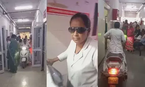 Viral video: ఇలా కూడా చేస్తారా! స్కూటీపై వార్డులో తిరుగుతూ వైద్య సేవలు?