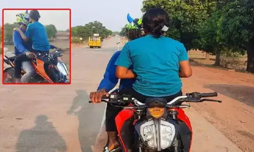 బైక్‌పై ప్రేమికుల రొమాంటిక్ స్టంట్.. రెడ్‌ హ్యాండెడ్‌గా పట్టుకున్న ఎస్పీ.. ఫైన్ చూస్తే షాక్!