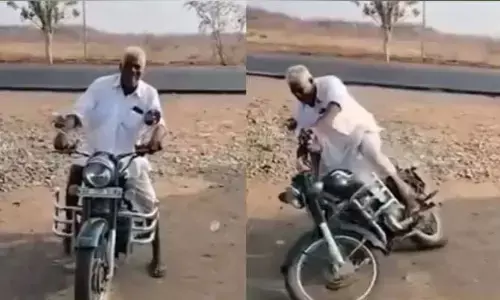 పింఛన్ తీసుకునే వయస్సులో టెన్షన్ పెడుతున్న తాత..