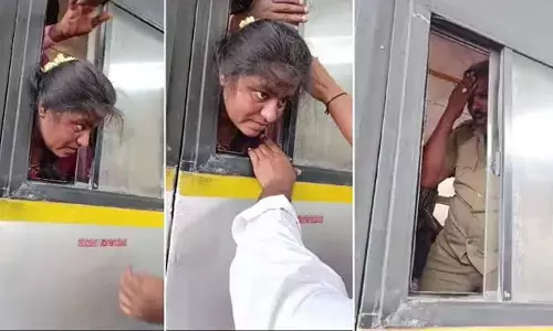 RTC BUS: అసలు ఎలా పెట్టావమ్మ.. బస్సు కిటికీలో ఇరుక్కున్న ప్రయాణికురాలి తల..