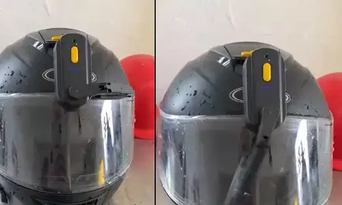 wiper helmet: కురుస్తున్న వర్షాలకి ఈ హెల్మెట్టే కరెక్ట్.. వినూత్న హెల్మెట్ వీడియో వైరల్..