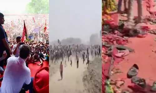 రాహుల్ గాంధీ సభలో స్టేజీ వైపు దూసుకొచ్చిన జనం.. తొక్కిసలాట పరిస్థితి