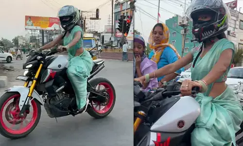 Trending: వరంగల్ రోడ్లపై శివంగి.. ఏకంగా చీరకట్టులో స్పోర్ట్స్ బైక్ నడుపుతూ హల్‌చల్ (వీడియో వైరల్)
