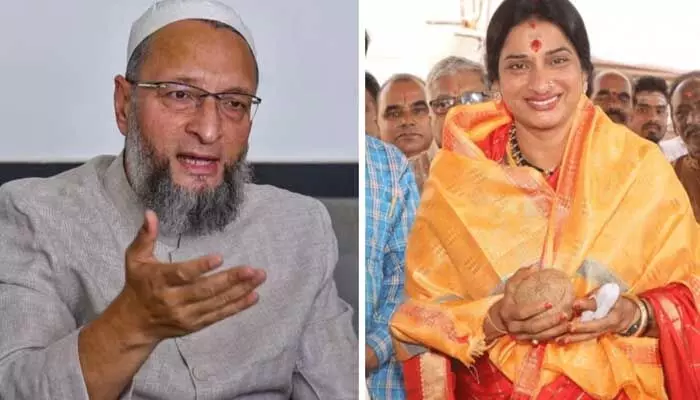 HYD : అసదుద్దీన్కు షాక్.. మాధవీలతకు లీడ్ HYD : అసదుద్దీన్కు షాక్.. మాధవీలతకు లీడ్