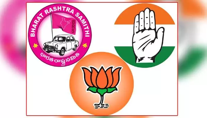 కాంగ్రెస్, బీజేపీ, BRS.. లీడ్లో ఉన్న స్థానాలివే..! కాంగ్రెస్, బీజేపీ, BRS.. లీడ్లో ఉన్న స్థానాలివే..!