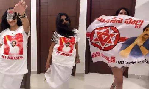 ఎవడ్రా మనల్ని ఆపేదంటూ..చేతిలో గ్లాస్,జనసేన జెండాతో పవన్ గెలుపును సెలబ్రేట్ చేసుకున్న నటి !