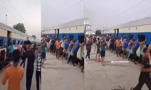 Viral Video: ఏక్ ధక్కా మార్‌కే.. రైల్ చల్తా భాయ్..! ఆగిన రైలును నెట్టిన ప్రయాణికులు