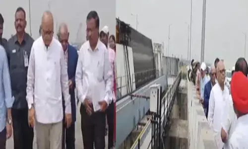 సుందిళ్ల బ్యారేజీ మరమ్మతు పనులను పరిశీలించిన జస్టిస్ చంద్రఘోష్