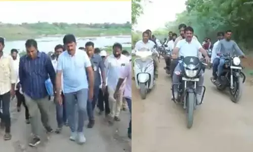 మాది మాటల ప్రభుత్వం కాదు.. చేతల ప్రభుత్వం!.. బైక్ నడిపిన మంత్రి పొంగులేటి