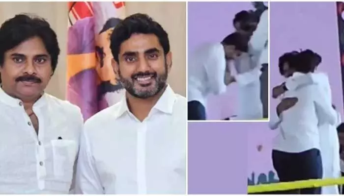 AP:పవన్ కళ్యాణ్ కాళ్లు మొక్కి ఆశీర్వాదం తీసుకున్న లోకేష్(వీడియో వైరల్) AP:పవన్ కళ్యాణ్ కాళ్లు మొక్కి ఆశీర్వాదం తీసుకున్న లోకేష్(వీడియో వైరల్)