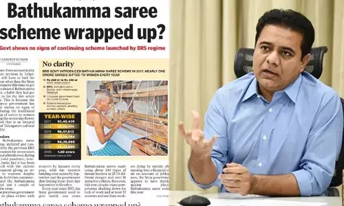 Big News: బతుకమ్మ చీరలపై కేటీఆర్ సంచలన ట్వీట్.. సర్కార్ మరో చరమగీతం పలికిందని ఫైర్