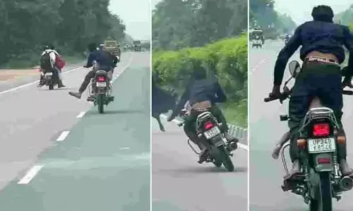 viral: చిన్నారి ప్రాణాలతో చెలగాటం.. బైక్‌పై కూర్చోబెట్టుకొని ప్రమాదకర విన్యాసాలు