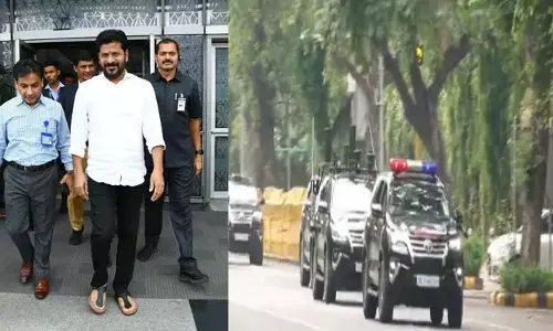 Delhi Tour: ఢిల్లీలో సీఎం రేవంత్ రెడ్డి.. కాన్వాయ్‌లో తన నివాసానికి పయనం