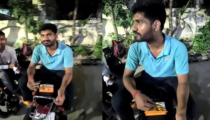 OLA: కస్టమర్ ఆర్డర్ చేసిన ఫుడ్ తింటూ పట్టుబడ్డ డెలివరీ బాయ్! OLA: కస్టమర్ ఆర్డర్ చేసిన ఫుడ్ తింటూ పట్టుబడ్డ డెలివరీ బాయ్!