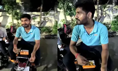 OLA: కస్టమర్ ఆర్డర్ చేసిన ఫుడ్ తింటూ పట్టుబడ్డ డెలివరీ బాయ్!