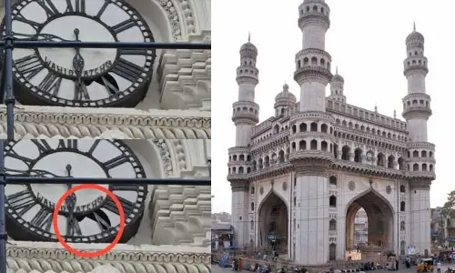 135 ఏళ్ల చరిత్ర కలిగిన చార్మినార్ గడియారం ధ్వంసం