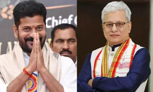 BREAKING: హైదరాబాద్ చేరుకున్న గవర్నర్ జిష్ణుదేవ్ వర్మ.. సీఎం రేవంత్ ఘన స్వాగతం