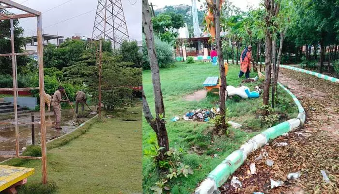 Disha Effect : పడకేసిన స్వచ్ఛదనం - పచ్చదనం వార్తతో కదిలిన మున్సిపల్ యంత్రాంగం... Disha Effect : పడకేసిన స్వచ్ఛదనం - పచ్చదనం వార్తతో కదిలిన మున్సిపల్ యంత్రాంగం...