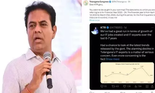 KTR: సొంత ట్రాప్ లో కేటీఆర్ బీఆర్ఎస్ వర్కింగ్ ప్రెసిడెంట్ ట్వీట్ పై టీ కాంగ్రెస్ కౌంటర్