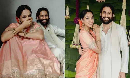 ఉయ్యాలలో ఊసులు.. కళ్ళతోనే కబుర్లు.. వైరల్ అవుతున్న చైతూ, శోభితాల ఎంగేజ్మెంట్ ఫొటోలు