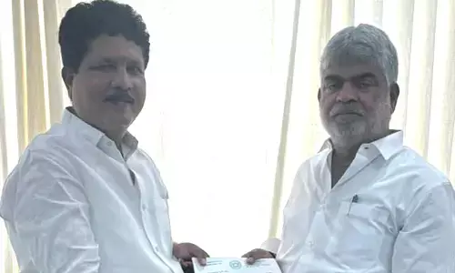 ప్రొటోకాల్​ ఉల్లంఘనలపై స్పీకర్ ను కలిసిన ఎమ్మెల్యే మాధవరం కృష్ణారావు