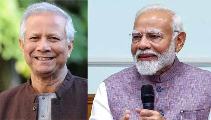 భారత ప్రధానికి ఫోన్ చేసిన బంగ్లాదేశ్ తాత్కాలిక ప్రభుత్వాధినేత యూనస్ భారత ప్రధానికి ఫోన్ చేసిన బంగ్లాదేశ్ తాత్కాలిక ప్రభుత్వాధినేత యూనస్