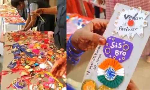 వేస్టేజ్ పదార్థాలతో రాఖీల తయారీ.. స్టూడెంట్ల గొప్ప ఆలోచన