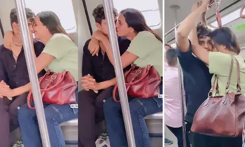 VIRAL : తోటి ప్రయాణికులు ఉన్నారన్న ఇంగిత జ్ఞానం లేకుండా మెట్రోలో ఆ పని చేస్తున్న లవర్స్.. దుమ్మెత్తిపోస్తున్న నెటిజన్లు