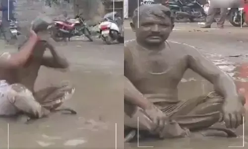 Viral: మహారాష్ట్ర సీపీఐ నాయకుడి వినూత్న నిరసన.. నెట్టింట వీడియో వైరల్