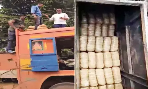 Ganja Smugling: సినిమా స్టైల్లో స్మగ్లింగ్.. లారీ క్యాబిన్ లో గంజాయి తరలింపు