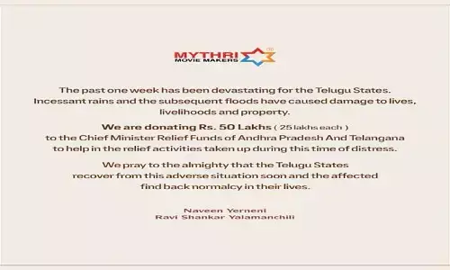 వరద బాధితులకు విరాళాల వెల్లువ.. మైత్రి మూవీ మేకర్స్ భారీ సాయం!