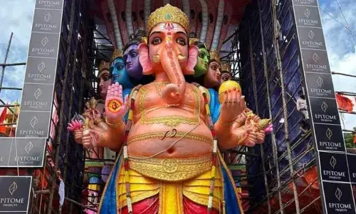 Khairatabad Ganesh : ఖైరతాబాద్ వినాయకుడికి భారీ ఎత్తున రుద్రయాగం