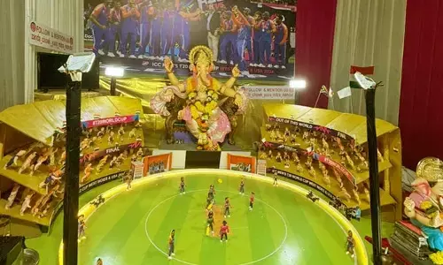 Trending: ఇదెక్కడి మాస్‌ రా మామ.. వరల్డ్ కప్ విన్నింగ్ క్యాచ్‌ మూమెంట్‌తో గణేష్ మండపం!
