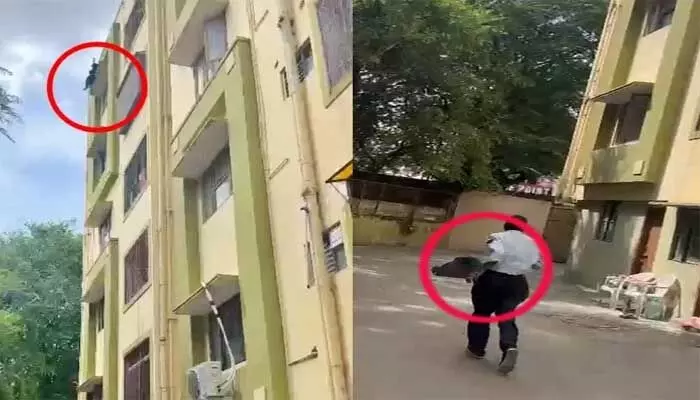 Crime News: ఫోన్ మాట్లాడుతూ.. అపార్ట్ మెంట్ ఐదో అంతస్తు నుంచి దూకి యువతి ఆత్మహత్య! Crime News: ఫోన్ మాట్లాడుతూ.. అపార్ట్ మెంట్ ఐదో అంతస్తు నుంచి దూకి యువతి ఆత్మహత్య!