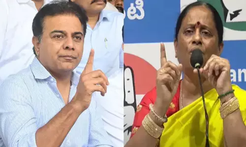 కేటీఆర్ హీరోయిన్లని బ్లాక్‌మెయిల్ చేసేవాడు: Konda Surekha