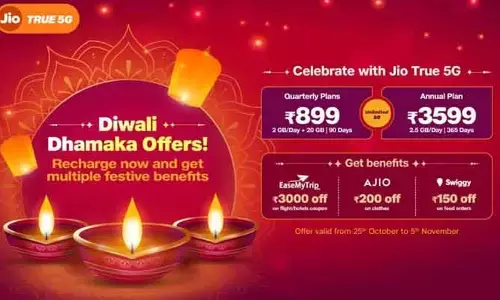 Reliance Jio: కస్టమర్లకు రిలయన్స్ జియో దీపావళి ఆఫర్స్.. ఈ రీఛార్జ్​ ప్లాన్లపై రూ.3,350 విలువైన బెనిఫిట్స్..!