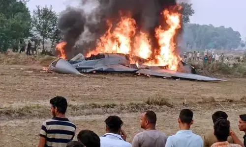 Fighter Jet: పంట పొలాల్లో కుప్పకూలిన ఆర్మీ విమానం
