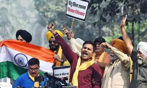 Protest: బ్రాంఫ్టన్‌ ఆలయంపై దాడి.. ఢిల్లీలోని కెనడా ఎంబసీ వద్ద భారీ నిరసన