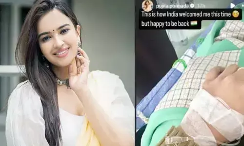 Poojita Ponnada: చేతికి సెలైన్ పెట్టుకుని ఆసుపత్రి బెడ్‌పై నున్న ఫొటో షేర్ చేసిన స్టార్ నటి.. ఆందోళనలో ఫ్యాన్స్..!!