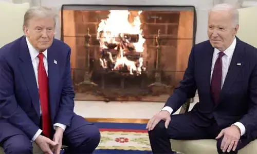America : అమెరికాలో ఆసక్తికర పరిణామం..ట్రంప్ తో బైడెన్ భేటీ