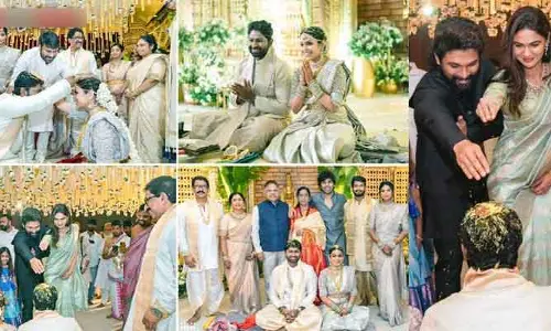 ఘనంగా అల్లు వారింట్లో పెళ్లి.. ప్రత్యేక ఆకర్షణగా మెగా ఫ్యామిలీ.. నెట్టింట వైరల్ అవుతోన్న ఫొటోలు