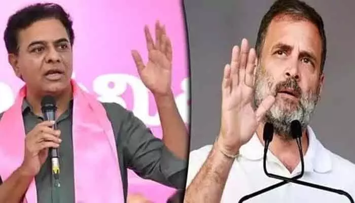 KTR : రాష్ట్ర ప్రభుత్వ పాలనపై ఏఐసీసీ సంతృప్తి చెందిందా ? : కేటీఆర్ KTR : రాష్ట్ర ప్రభుత్వ పాలనపై ఏఐసీసీ సంతృప్తి చెందిందా ? : కేటీఆర్