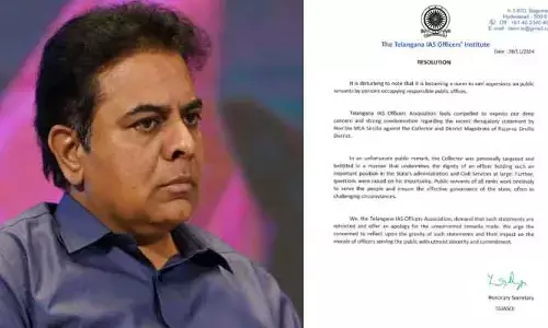Sircilla: కేటీఆర్ వెంటనే క్షమాపణలు చెప్పాలి.. ఐఏఎస్ అధికారుల సంఘం డిమాండ్